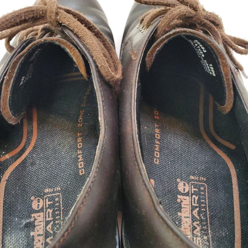 Timberland Mens Brown Leather Waterproof Oxford Shoes Size 9W Americana Gorpcore